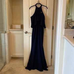 Navy evening dress. Carmen Marc Valvo. Size 12